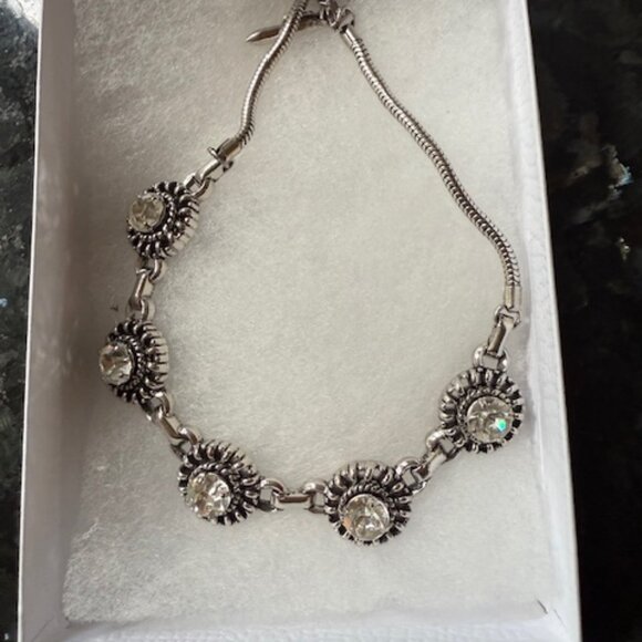 Vintage Barclay Silver Tone Rhinestone 16” Necklace - Picture 2 of 3